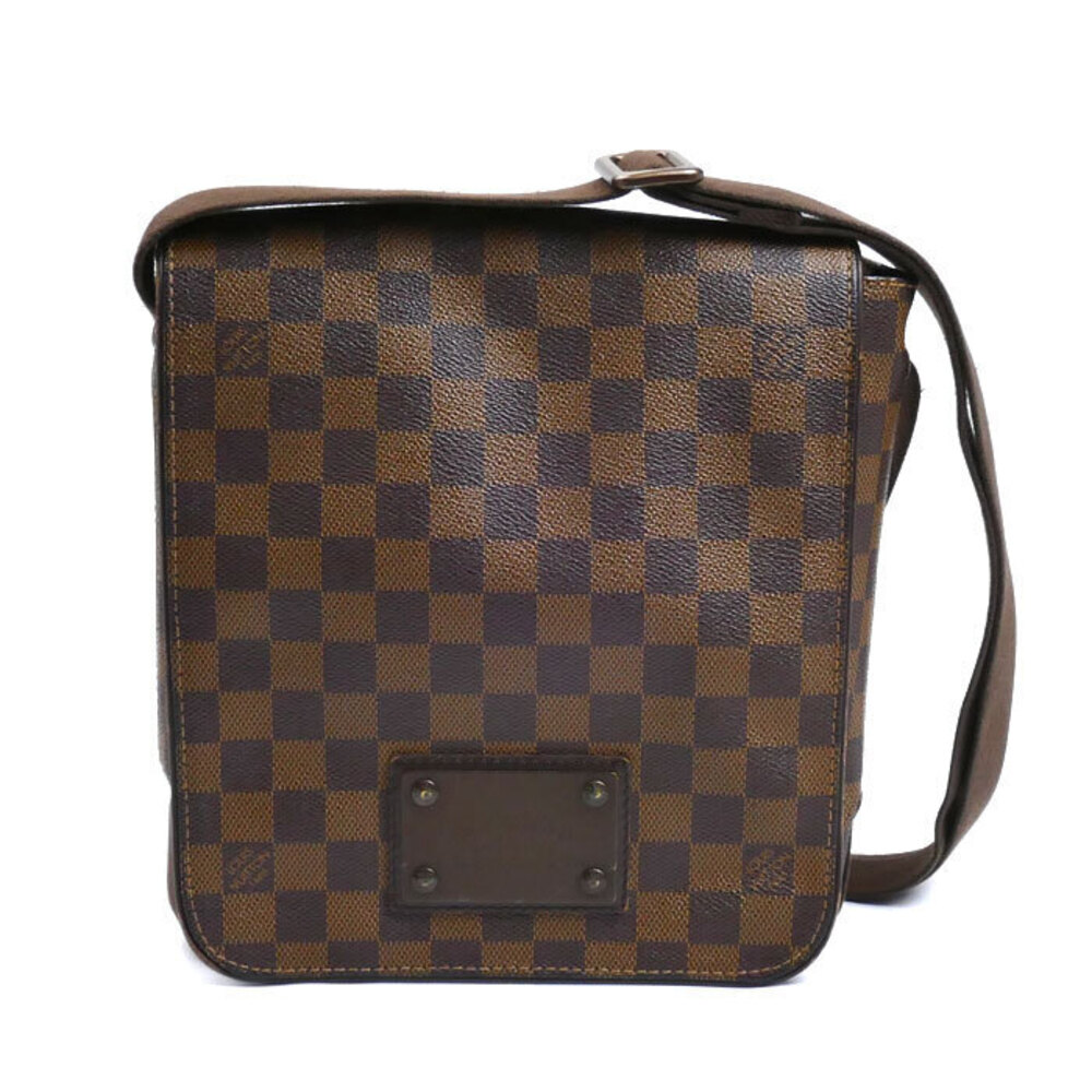 Louis Vuitton Brooklyn Damier Shoulder Bag Canvas Leather Brown
